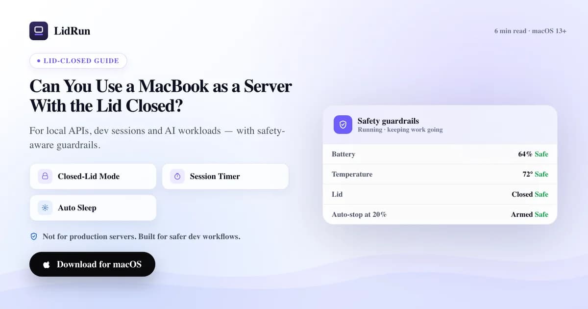 Can you use a MacBook as a server with the lid closed?
