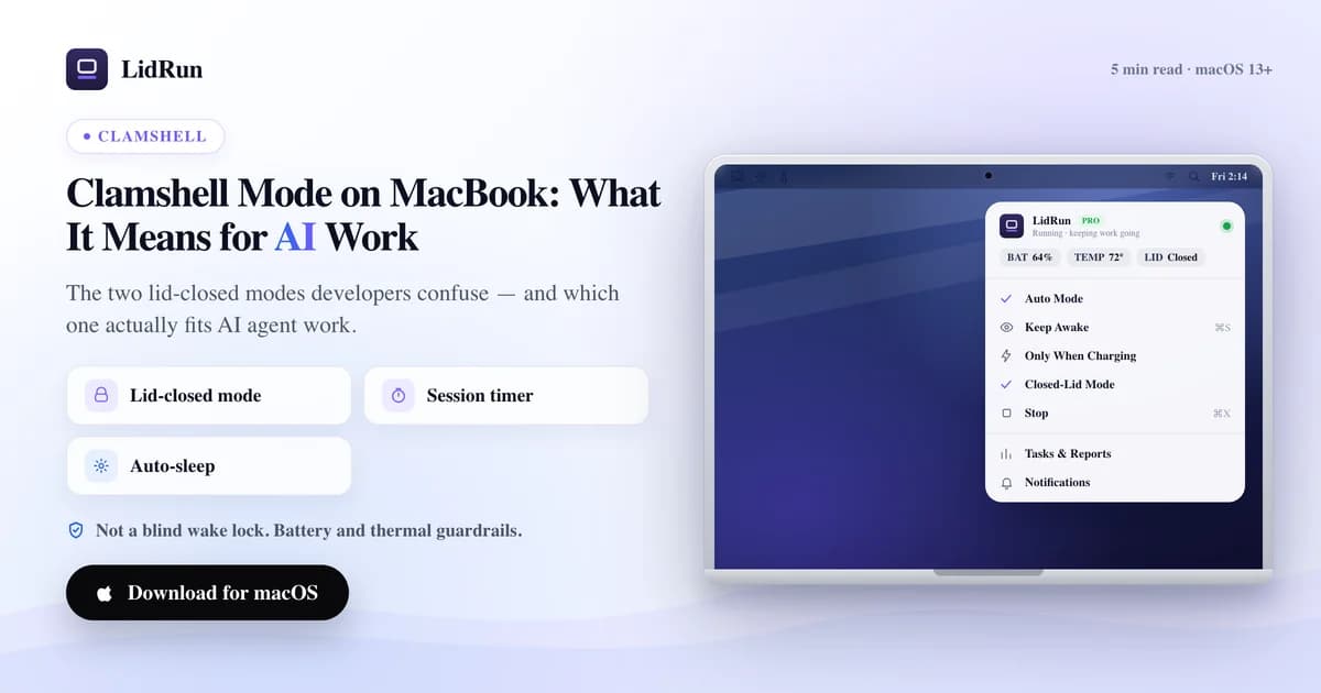 Chế độ clamshell trên MacBook: điều nó có nghĩa cho AI work