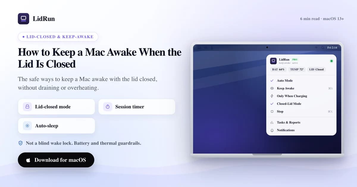 Cách giữ Mac thức khi gập màn hình lại